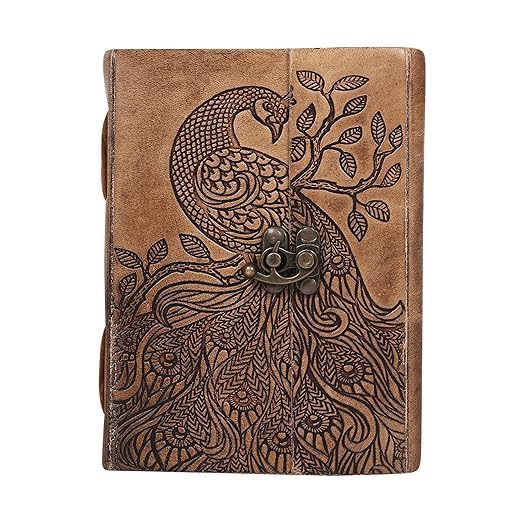 Peacock Embossed Leather Journal