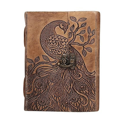 Peacock Embossed Leather Journal