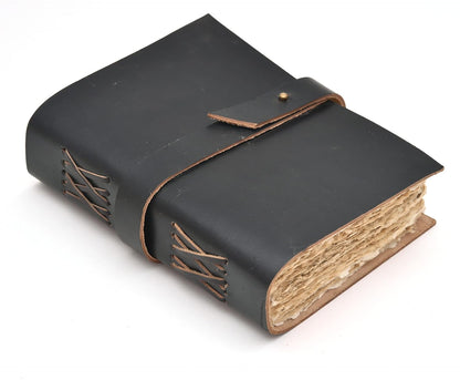 Decal Vintage Black Leather Journal Unruled