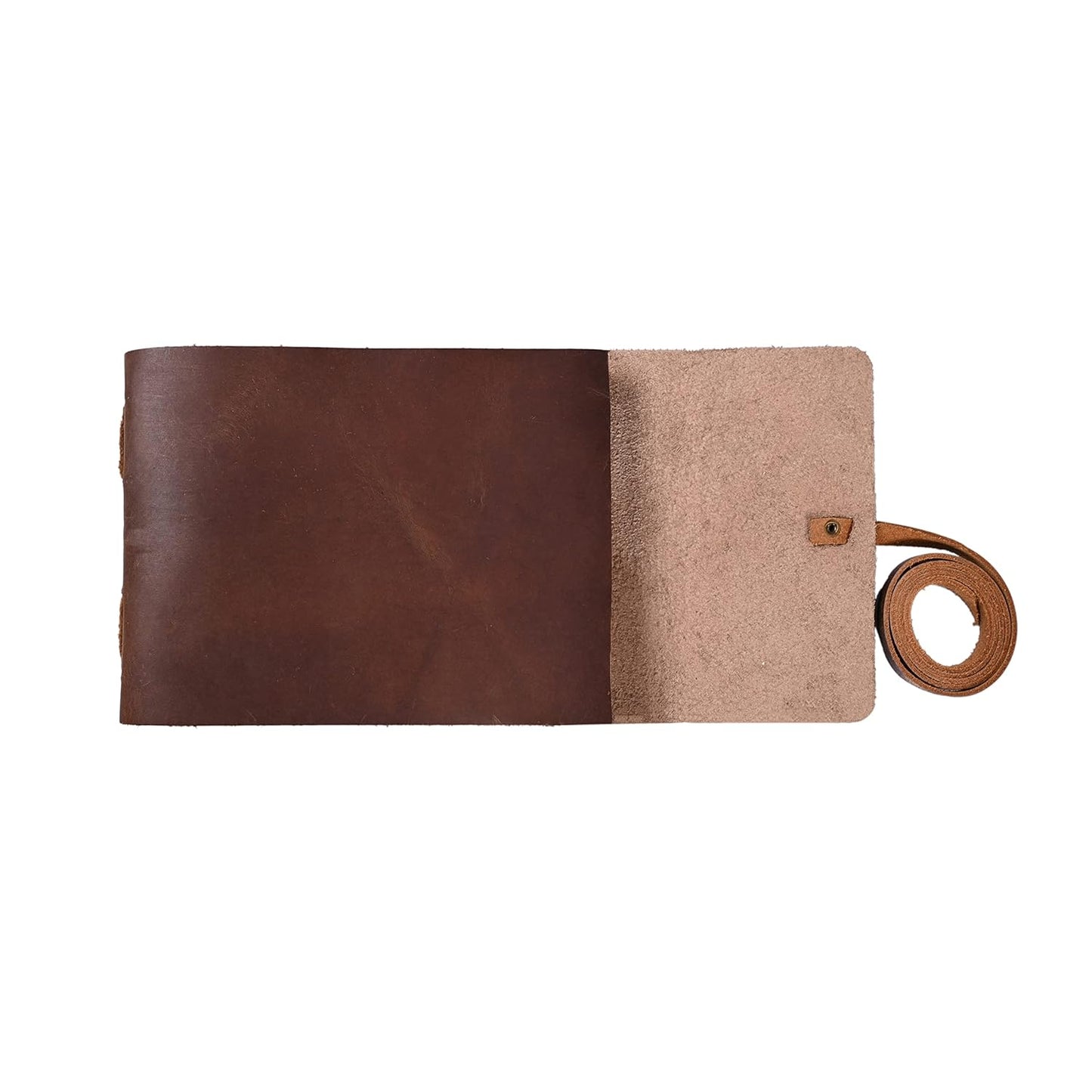 Crunch Brown Leather Journal Sketchbook Unruled
