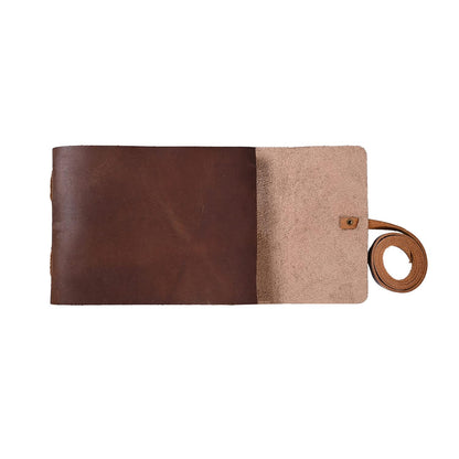 Crunch Brown Leather Journal Sketchbook Unruled