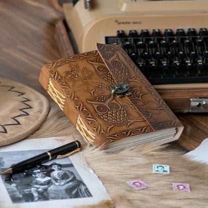 Owl Embossed Leather Journal
