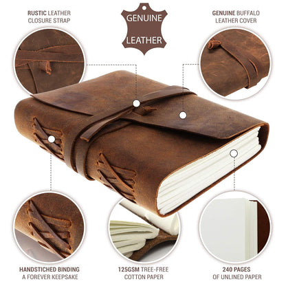 Antique Handmade Vintage Leather Journal