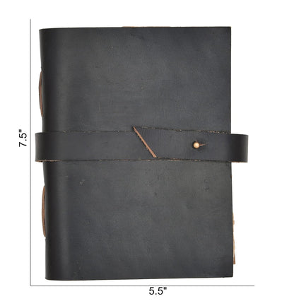 Decal Vintage Black Leather Journal Unruled