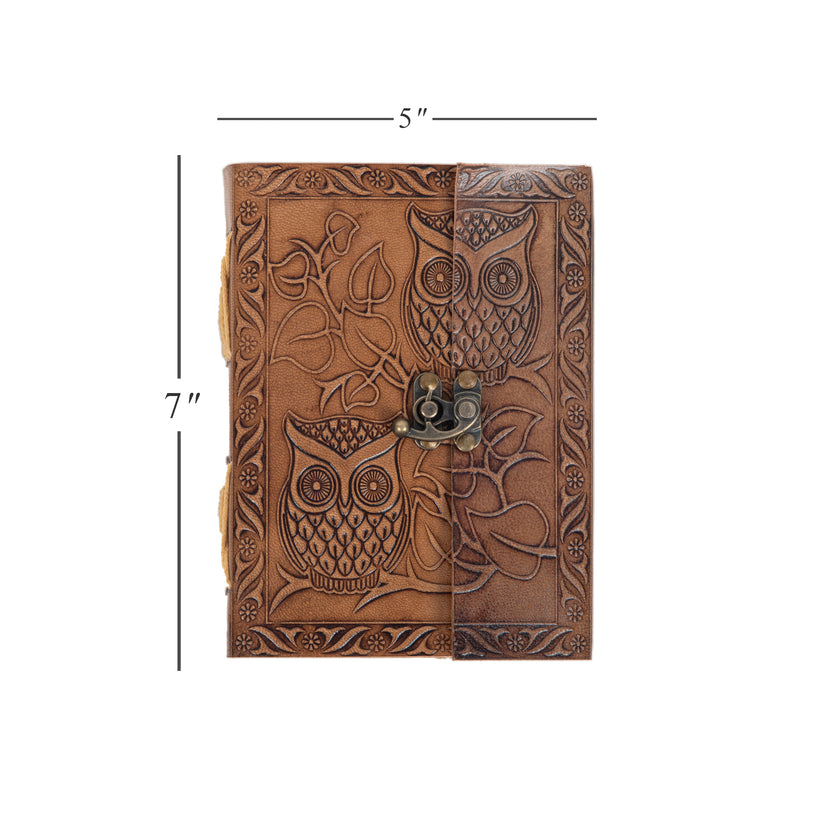 Owl Embossed Leather Journal