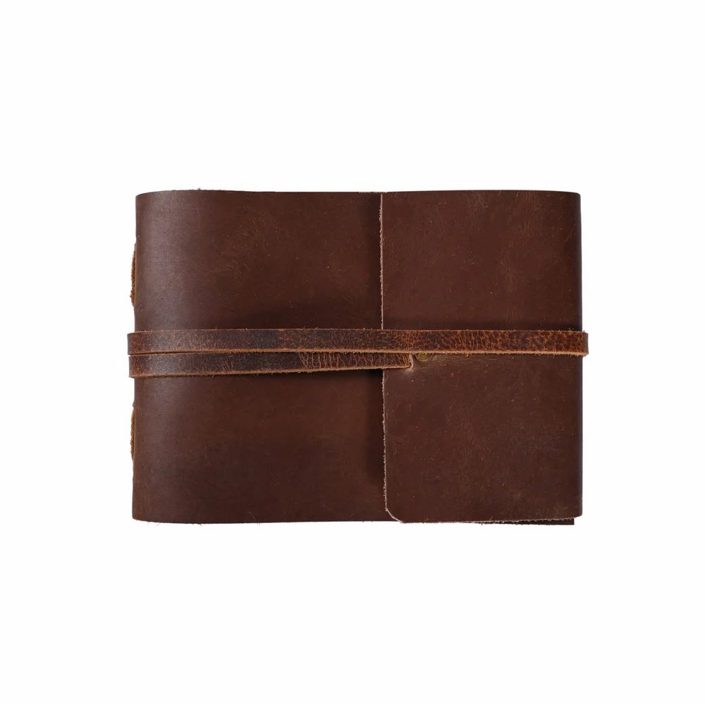 Crunch Brown Leather Journal Sketchbook Unruled