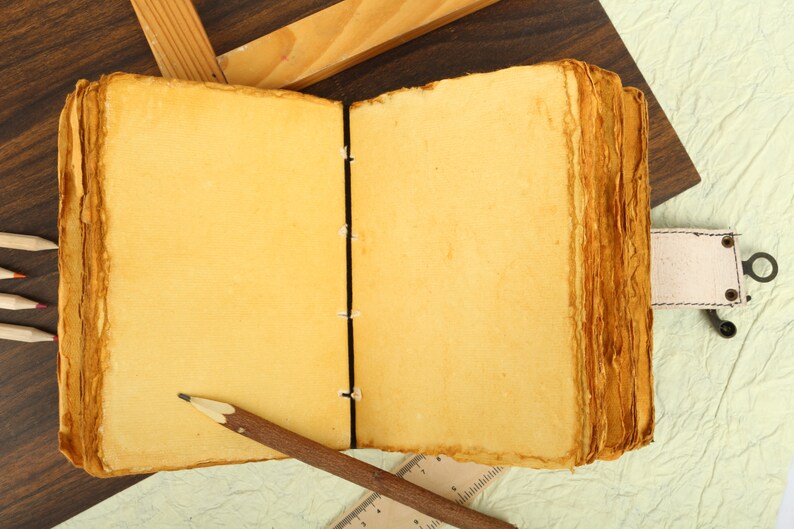 Seven Chakra Stone Embossed Brown Leather Journal