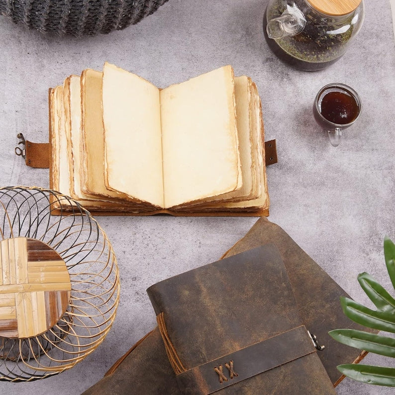 Handmade Vintage Key Decal Paper Leather Journal