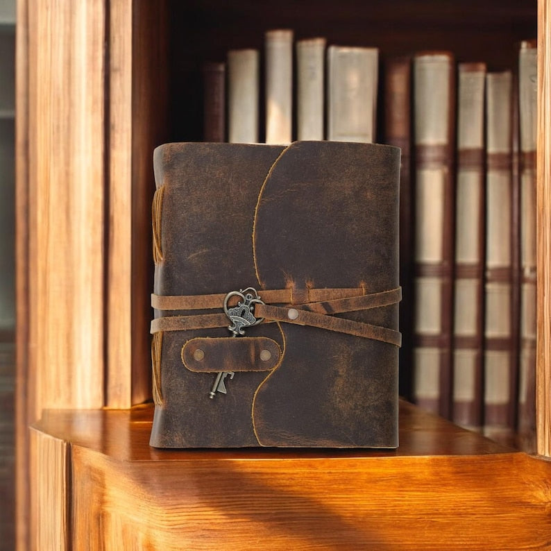 Handmade Vintage Key Decal Paper Leather Journal