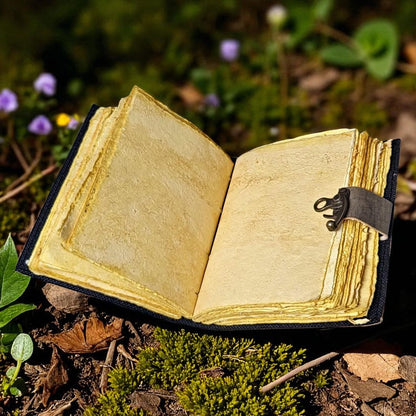 Double Dragon Leather Journal with Gemstone