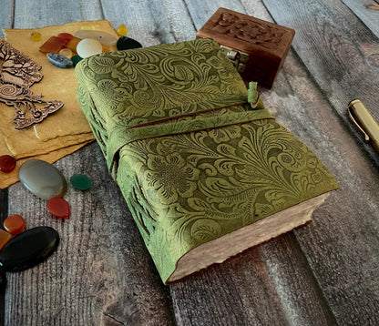 Vintage Deckle Embossed Leather Journal