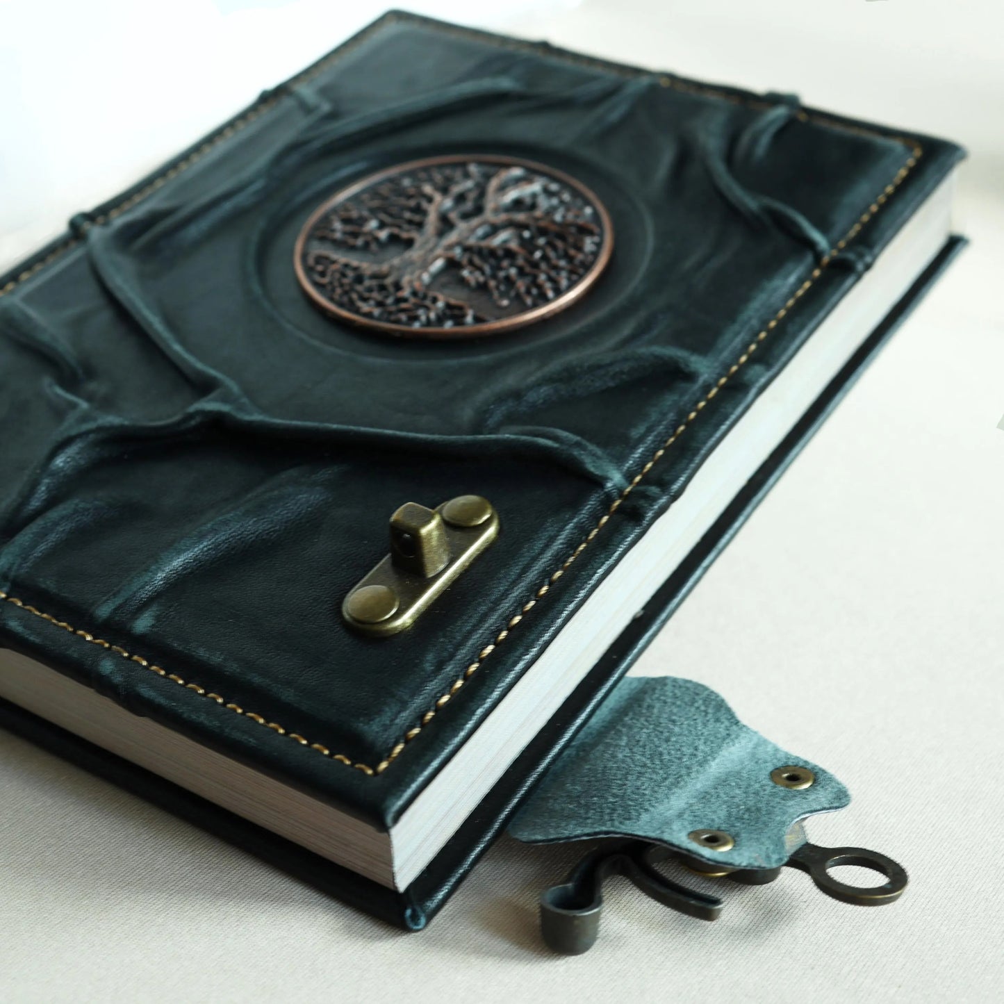 Unique Tree of Life brass Leather Journal With Brass Lock
