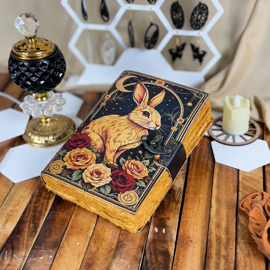 Bunny Rabbit Leather Journal With Brass Lock