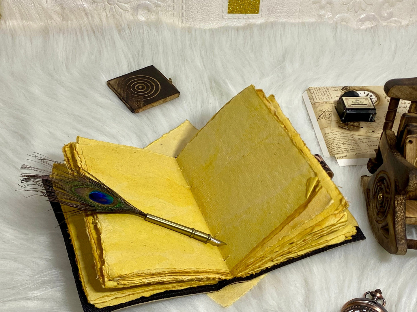 Mother of Earth Stone Leather Journal With Brass Lock