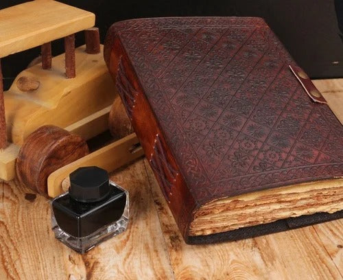 7 stone Indra Chakra Embossed Leather Journal