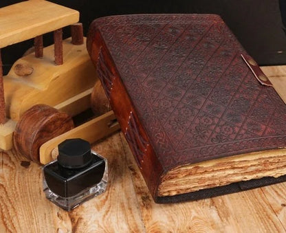 7 stone Indra Chakra Embossed Leather Journal