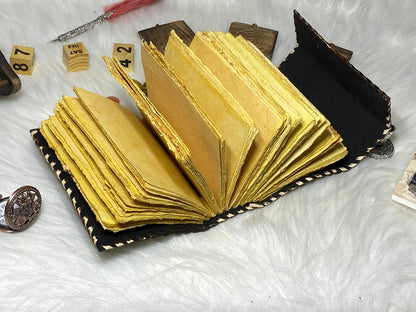 Embossed Wolf Stone Leather Journal With Brass Lock