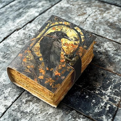 Midnight Raven Handcrafted Leather Journal with Brass Lock – A Perfect Gift for Writers