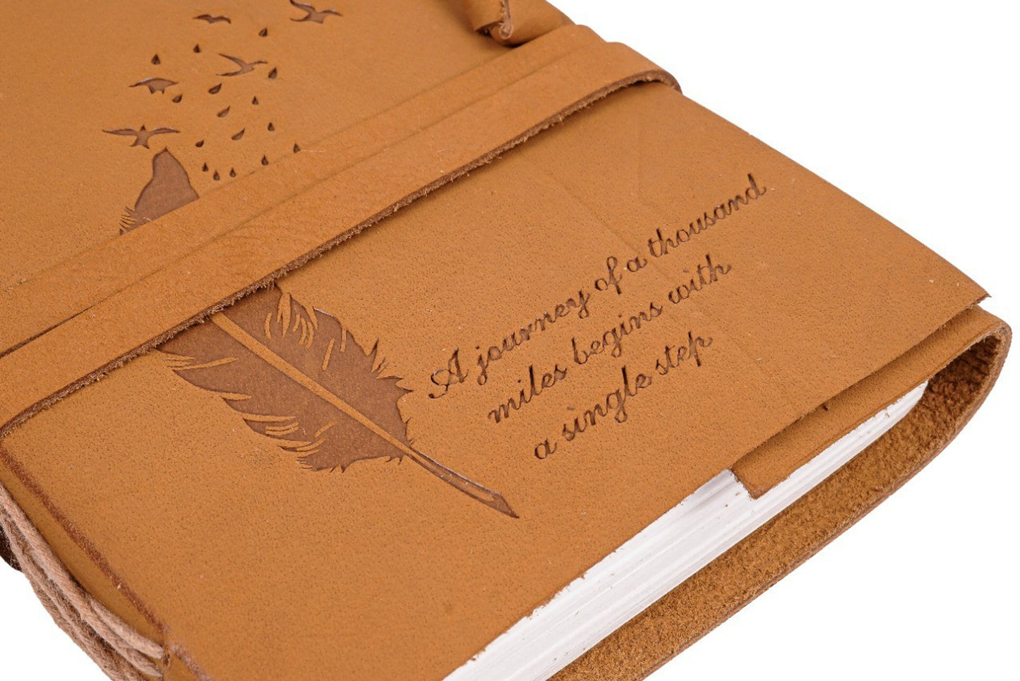 Leaf Embossed Leather Journal
